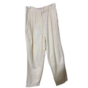 Marsh Landing Essentials Womens Corduroy‎ Pants Size 12 Cream High Waist Cotton